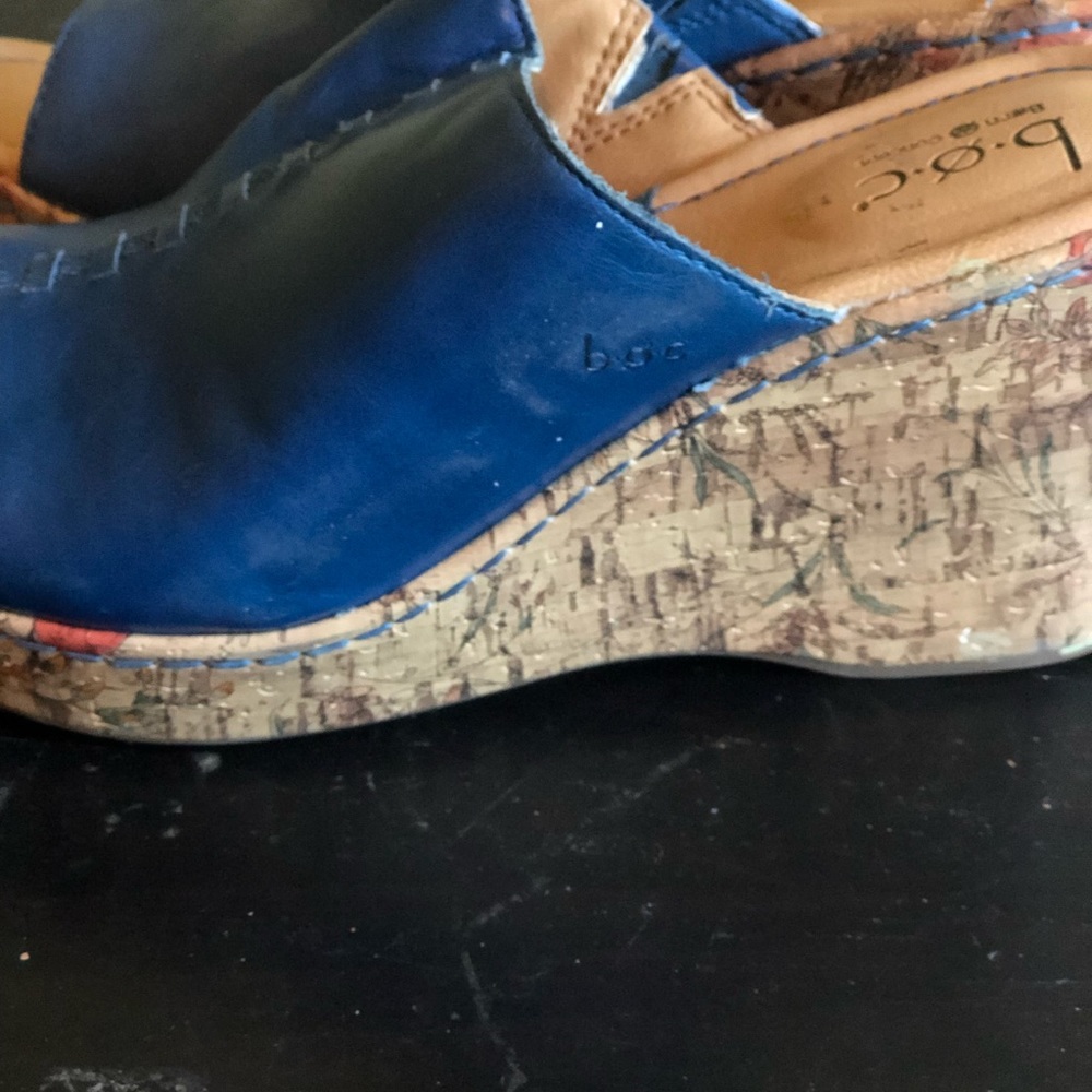 B.O.C blue and floral wedges